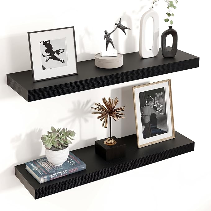 Venusmiles Floating Shelves for Wall 24 inch Long, Engineered Wood Wall Shelves by Venusmiles