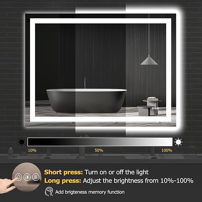 Hivone 48X36 LED Bathroom Mirror - Image 6