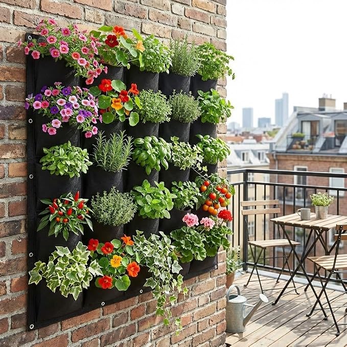 WFIST Vertical Hanging Planter Bag, Breathable Felt Wall Garden Planter - Image 6