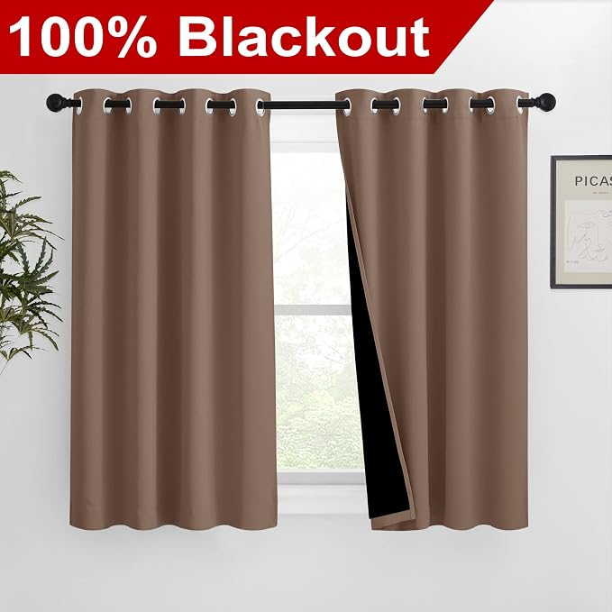 NICETOWN Bedroom Full Blackout Curtain Panels, Super Thick Insulated Window - Image 2