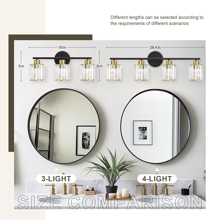 Crystal Bathroom Light Fixtures, Bathroom Lighting Fixtures Over Mirror - Image 3