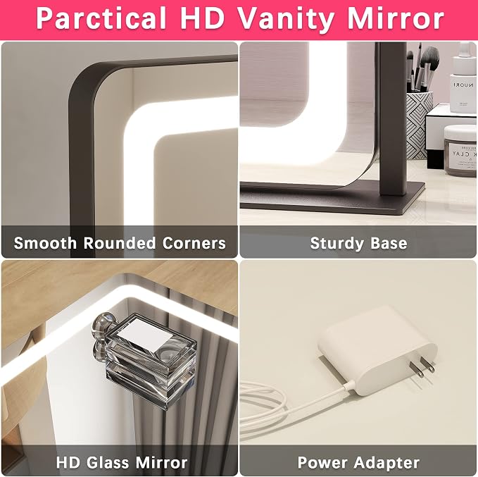 ROLOVE 22x17 Inch Lighted Vanity Mirror - Image 6