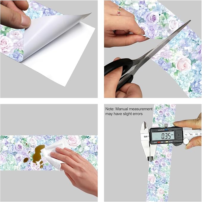 HOMETITUTE Wallpaper Border Peel and Stick Wall Border Pastel Floral Garden - Image 8