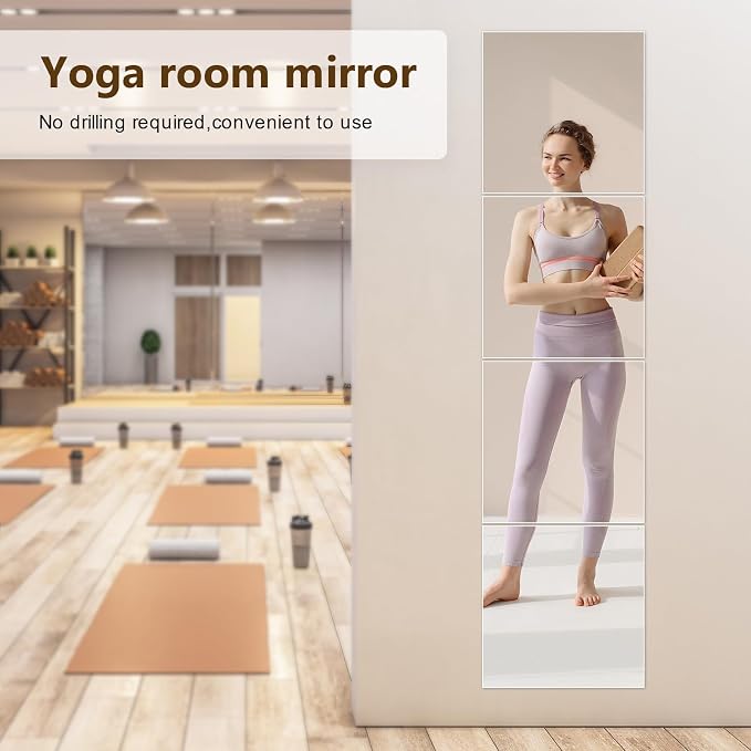 Shiftshade 4 Pack Wall Mirror Full Length, 12 x 12 Inch Acrylic Mirror Tiles - Image 6