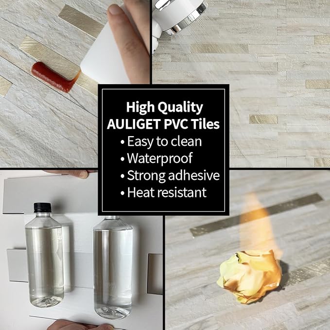 AULIGET 20 Sheets Faux Stone Peel and Stick Backsplash - Image 5