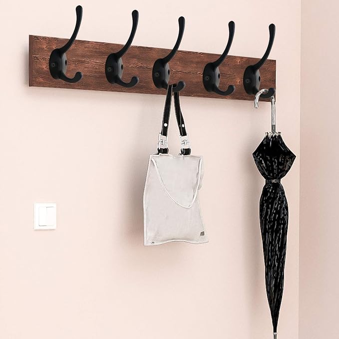 IBosins 32 Pack Black Coat Hooks Wall Mounted - Image 5