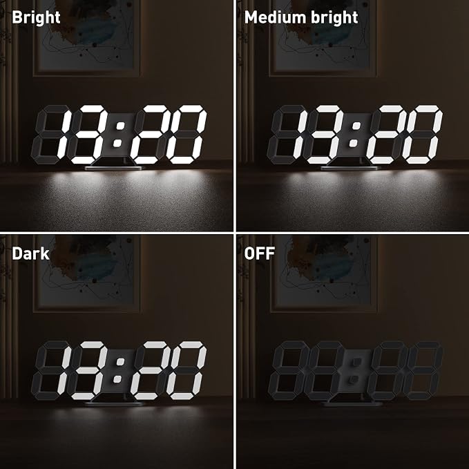 3D LED Digital Wall Clock/Desk Alarm Clock - Image 7
