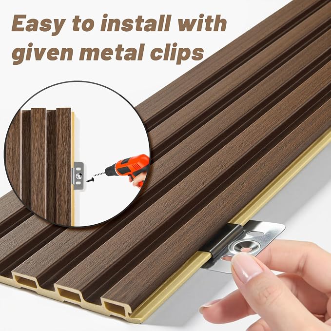WPC Slat Wall Paneling, TV Background, Living Room, 94.5 x 6 in - Image 4