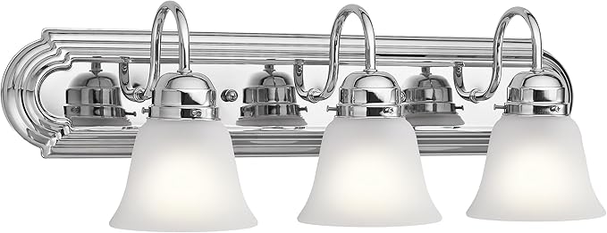 Kichler 24" 3-Light Vanity Bath Light in Chrome, Modern Bathroom Light by Kichler