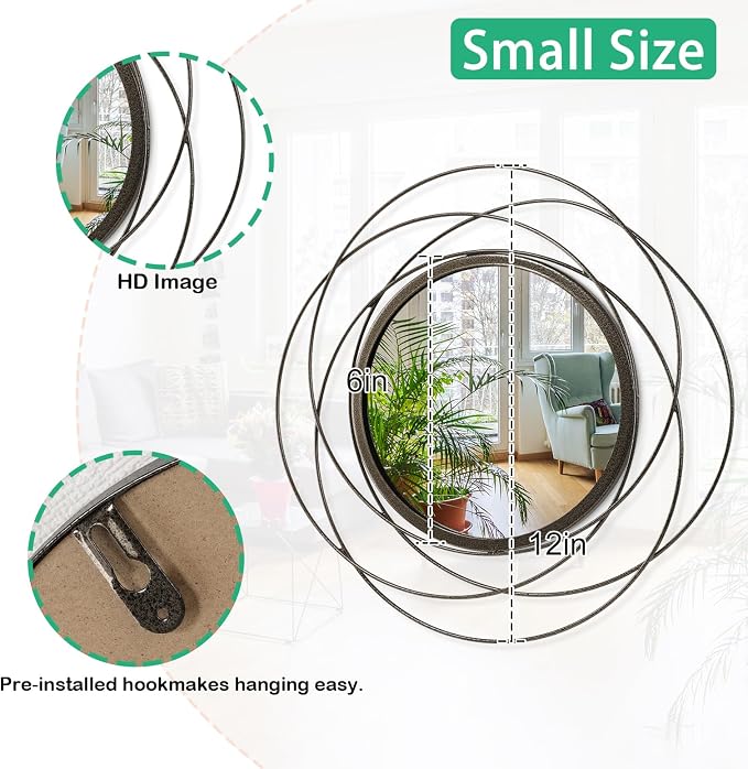 Mirrors Wall Decor Iron Frame Round Art Wall Mirrors Home Decoration Hanging - Image 7