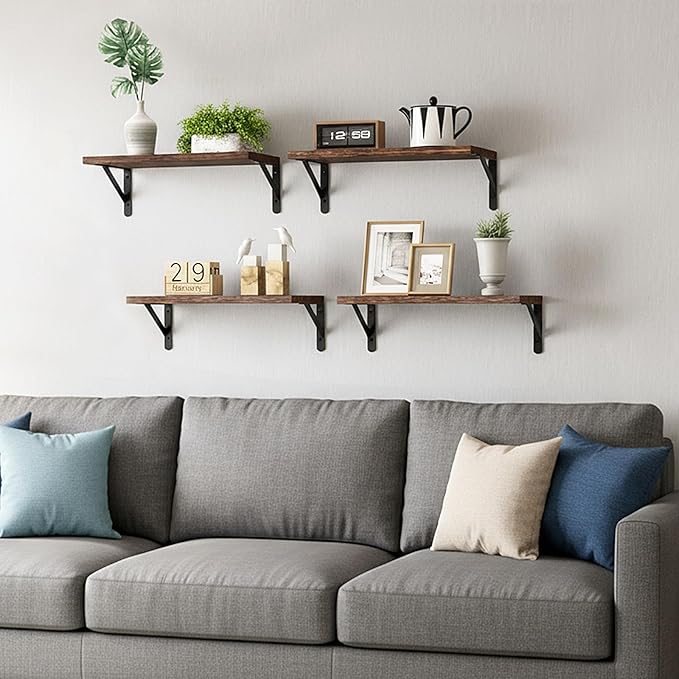 Fixwal Floating Shelves for Wall, Wood Wall Mounted Shelves for Bedroom - Image 2