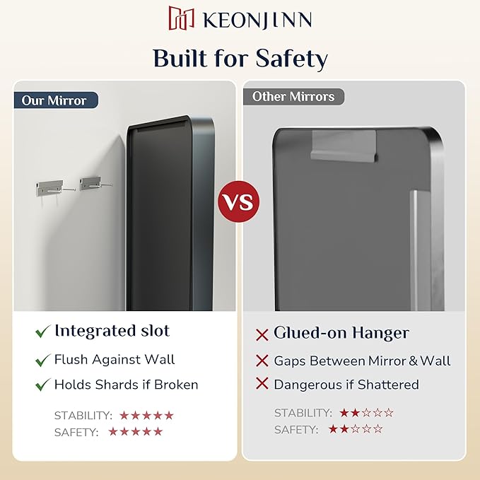 Keonjinn Black Bathroom Mirrors - Image 8