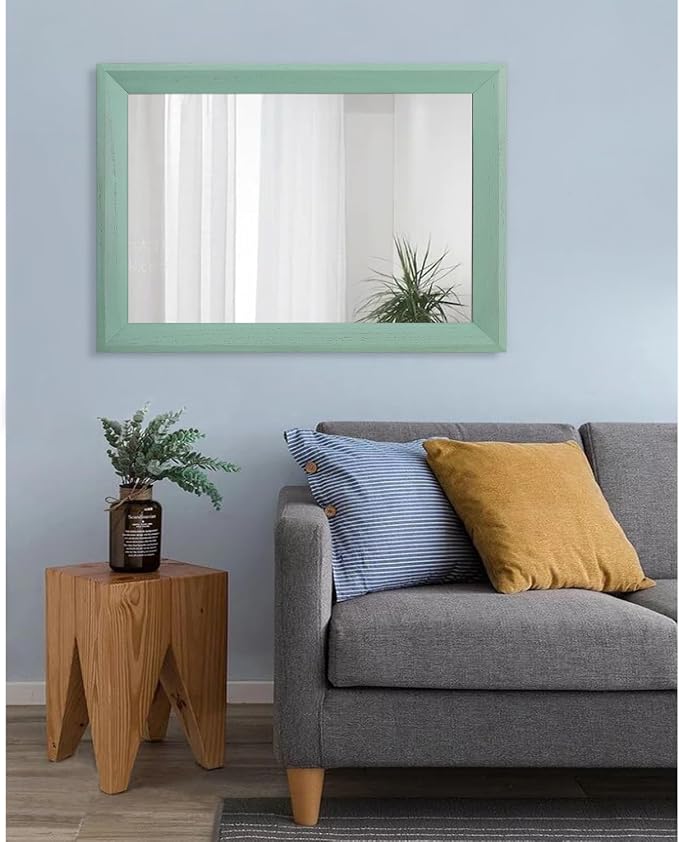 AAZZKANG Wood Framed Mirror Rectangle Modern Farmhouse Wall Mirrors Decor Large - Image 7