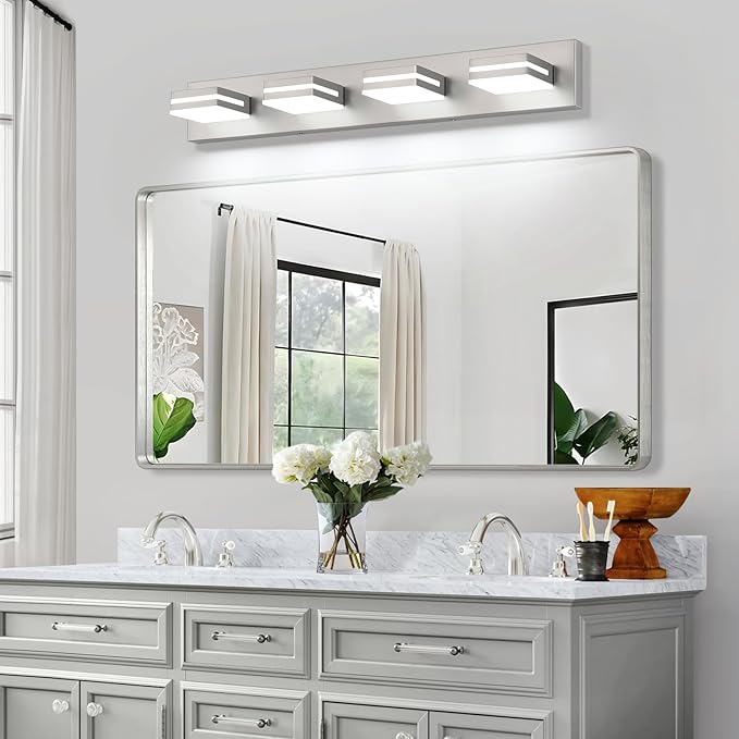 SineRise LED Modern Bathroom Vanity Light Fixtures, Brushed Nickel Modern - Image 7