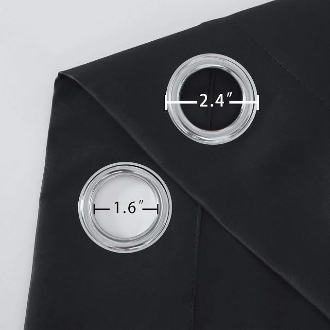 LEMOMO Blackout Curtains 52 x 108 inch/Black Curtains Set of 2 Panels/Thermal - Image 5
