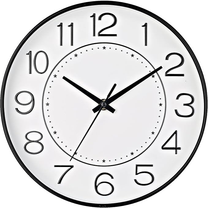 HZDHCLH Modern Wall Clocks Battery Operated, 10 inch White Clock by HZDHCLH