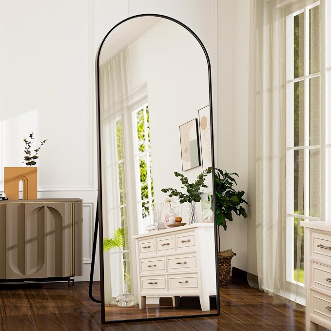 GLSLAND-21x64 inch Arched Full Length Mirror-Aluminum Alloy Frame High - Image 2