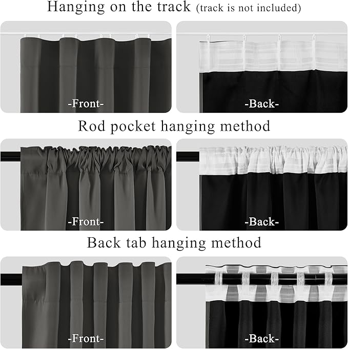 RYB HOME 100% Blackout Room Divider Curtain Panel, Thermal Insulated & Privacy - Image 4