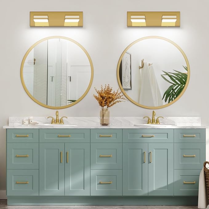 SineRise LED Modern Bathroom Vanity Light Fixtures, Brass Modern Acrylic - Image 9