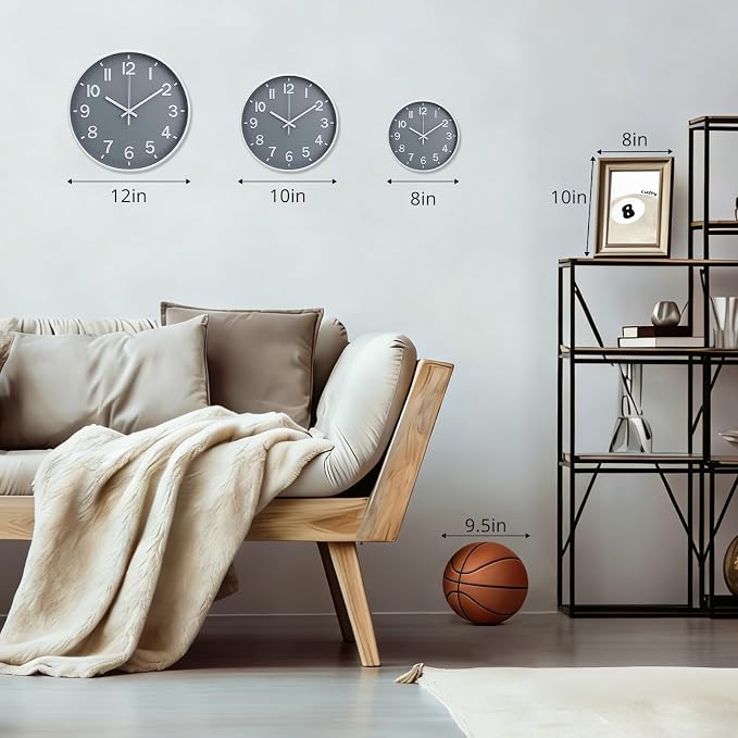 Wall Clock Modern Simple Quartz Decorative Clock Non-Ticking Silent Battery - Image 2