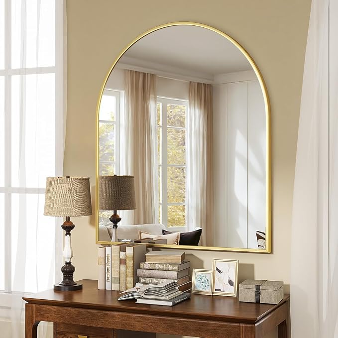 VooBang Arched Wall Mirror, 26 x 28 inch Arch Bathroom Mirror, Wall Mounted - Image 6