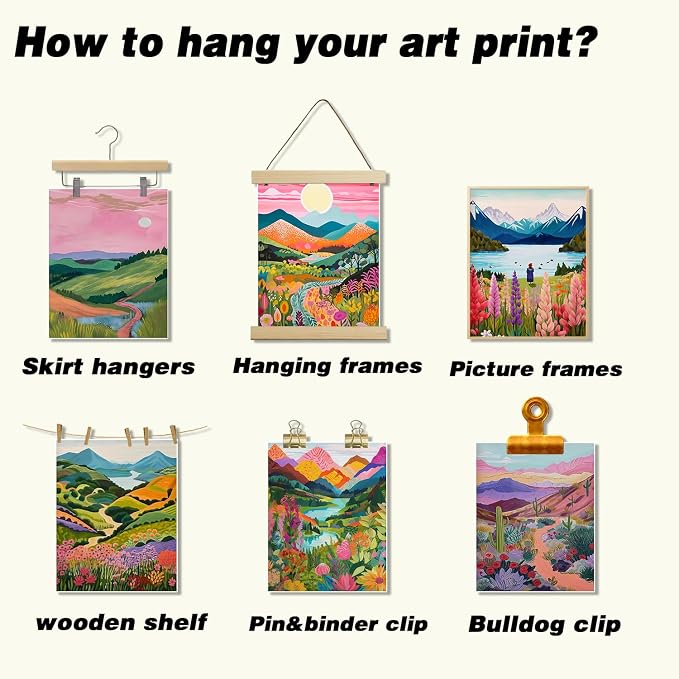 Plant Floral Landscape Wall Art Set of 9, Colorful Abstract Nature Landscape - Image 4