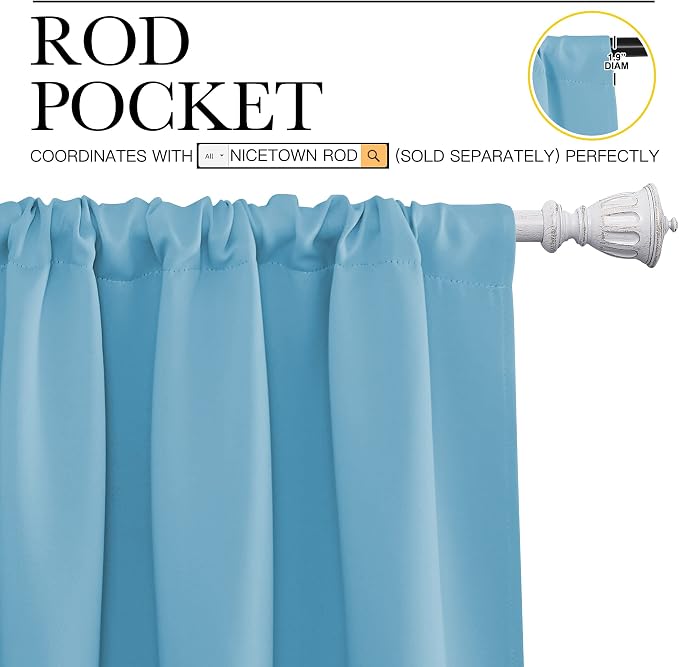 NICETOWN Kitchen Curtains for Small Windows, Privacy Thermal Insulated Blackout - Image 3