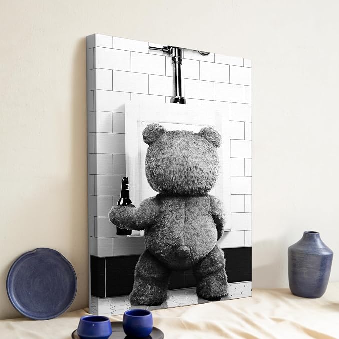 DIHSIEG 12x16 Canvas Wall Art funny bathroom wall art Print Poster Vintage - Image 8