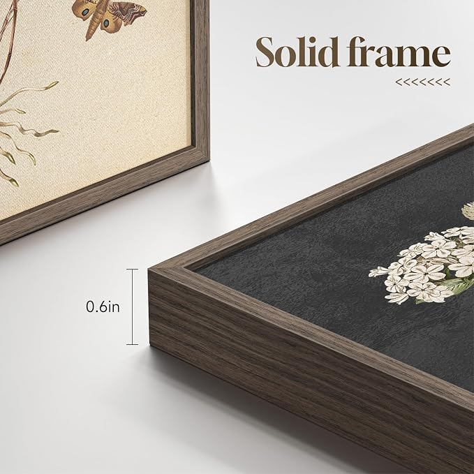 Framed Botanical Wall Art, 4 Piece Vintage Farmhouse Floral Canvas Painting - Image 6