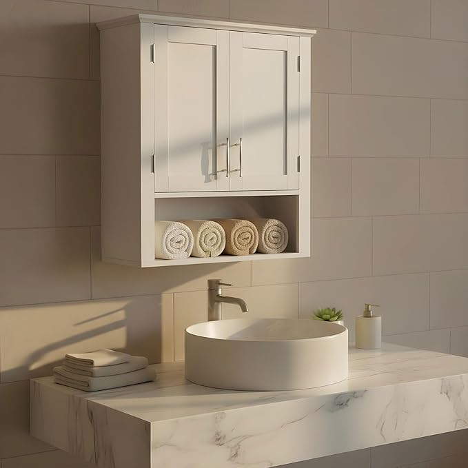 SUPER DEAL Bathroom Wall Cabinet Over The Toilet, Wall Mount Storage Medicine - Image 5