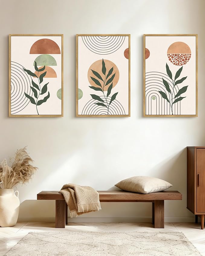 PHOPAGO Boho Wall Art Sage Plant Botanical Bohemain Framed Wall Printing Large - Image 7
