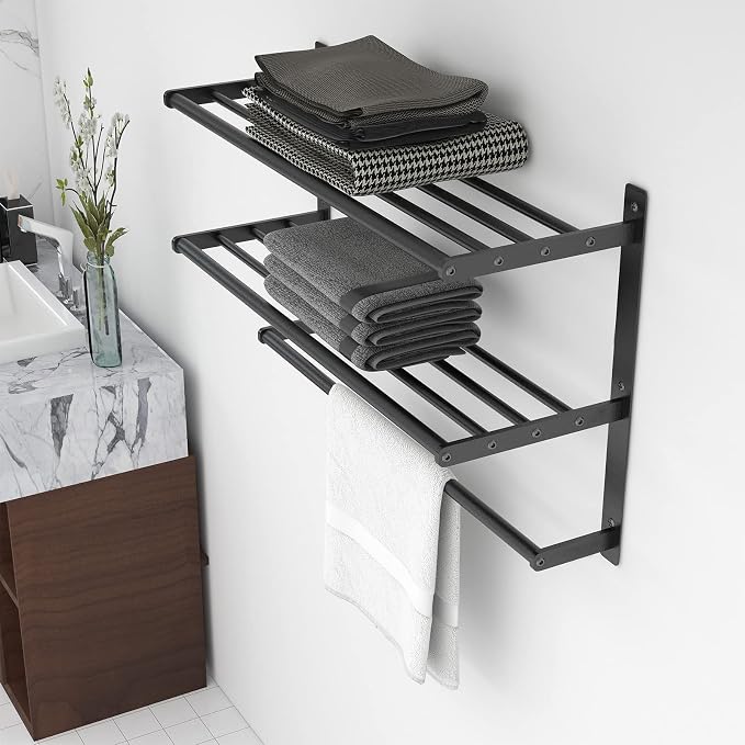 Hotel Towel Racks for Bathroom Wall Mounted, BETHOM 24 Inch Towel Shelf for - Image 7