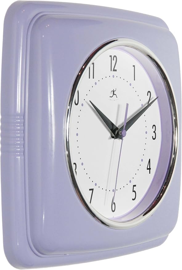 Infinity Instruments Retro Wall Clock – 9-Inch Square Silent Non-Ticking - Image 2
