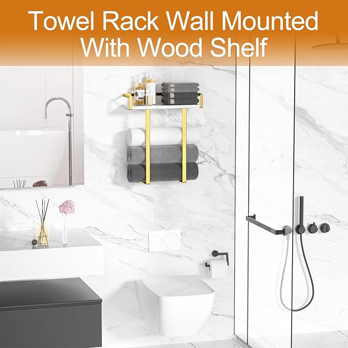 Towel Racks for Bathroom Wall Mounted, Metal Towel Holder - Image 3