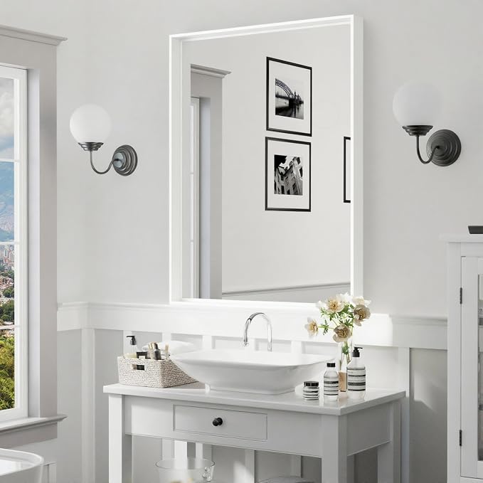 24x36 Inch White Bathroom Mirrors - Image 2