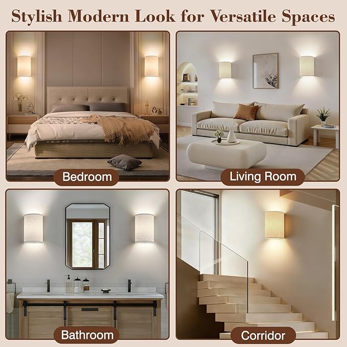 Battery Operated Wall Sconce Set of Two: 10000mAh Wireless Wall Light - Image 5