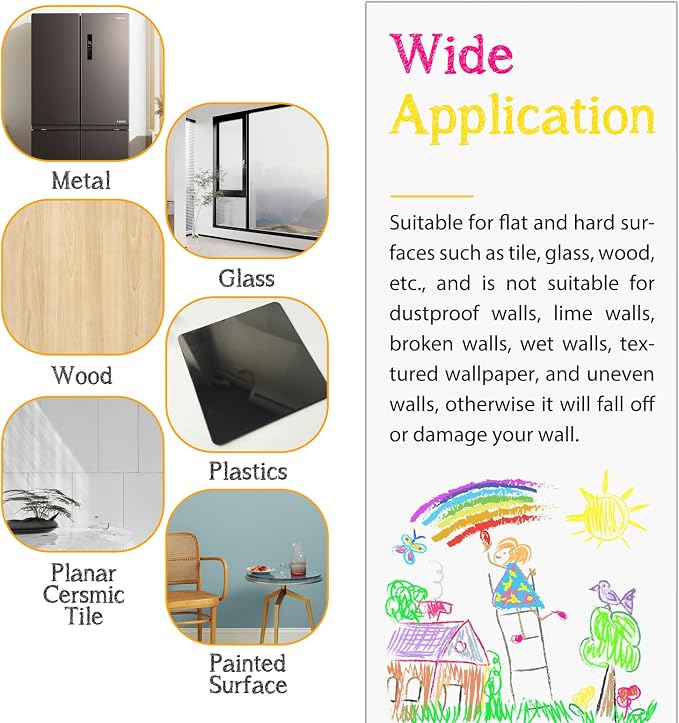 Magnetic Whiteboard Contact Paper 79"x18" Adhesive Magnetic Dry Erase White - Image 4