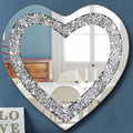 DMDFIRST Crystal Crush Diamond Heart Shaped Silver Mirror by DMDFIRST