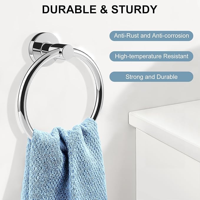 SetSail Towel Holder for Bathroom Wall Stainless Steel Hand Towel Ring Heavy - Image 2