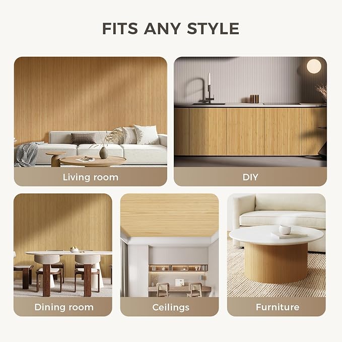 OUZUGIE 2 Pack 96x48 Inch Natural Bamboo Wall Panel – Twinned Carbides Pole - Image 4