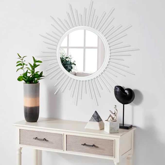 Mirrors for Wall Sunburst Decor Art Mirror Bohemian Home Round Modern Metal - Image 5