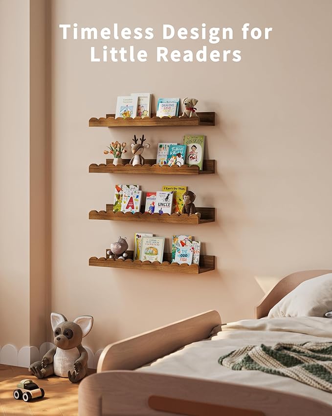 Shario Nursery Book Shelves, Floating Shelves - Image 5