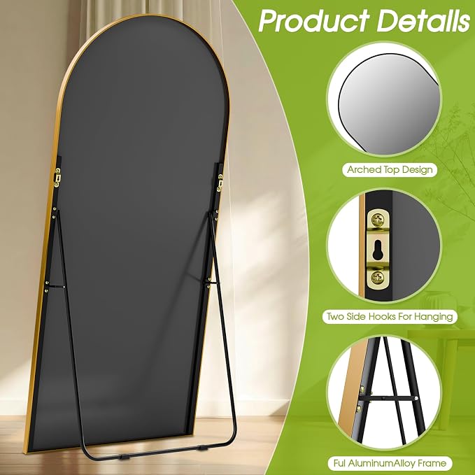76"x34" Floor Mirror Full Length, Arched Full Length Mirror - Image 5