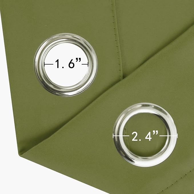 LEMOMO Olive Green Thermal Blackout Curtains/42 x 72 Inch/Set of 2 Panels Room - Image 5