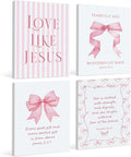 LARTSFRO Coquette Pink Bow Jesus Canvas Wall Art Decor Posters Prints, Light by Unknown