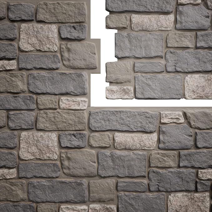 EverStone Cobblestone Faux Stone Panel, Midnight Granite Color - Image 9