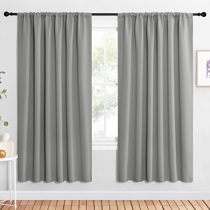 NICETOWN 2 Panels Blackout Curtains, Rod Pocket Window Curtains Room Darkning by NICETOWN