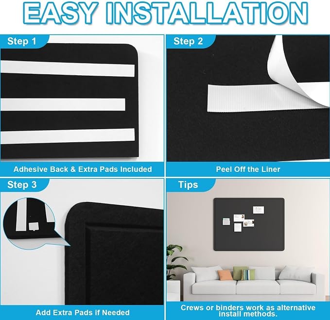 Large Felt Bulletin Board for Wall, Soft Felt Cork Board for Office, Home - Image 5