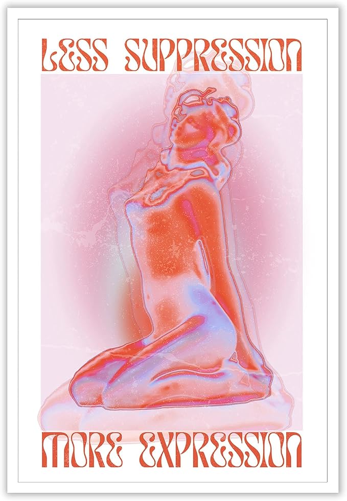 Liyark Spiritual Affirmation Art Poster Pink Woman Canvas Wall Art Aesthetic by Liyark