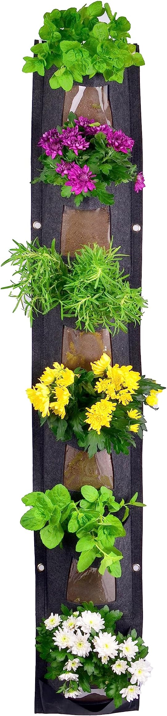 6 Pocket Vertical Grow Bag, Hanging Wall Garden Planter, Indoor Outdoor - Image 9